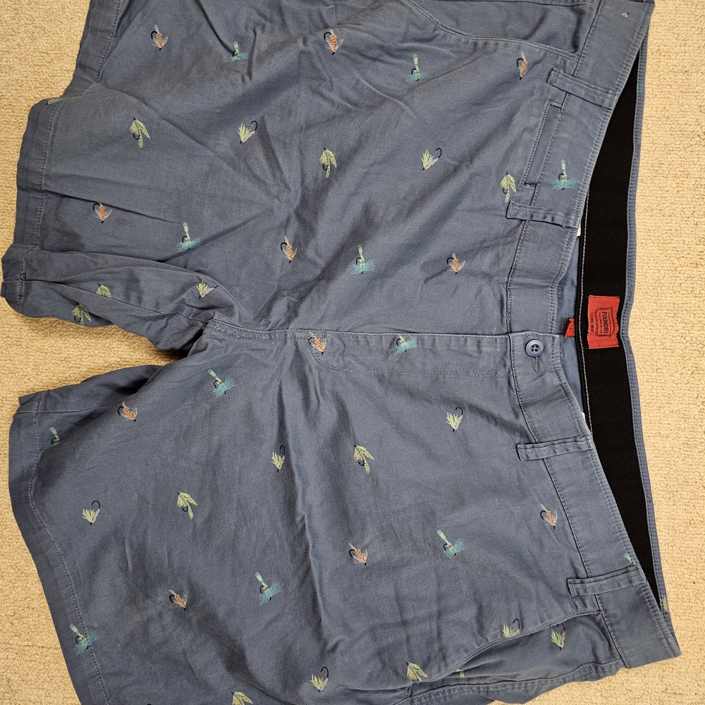 The Foundry Supply Co. Blue and Green Flat Front Shorts